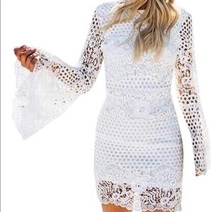 White lace/ bachelorette/ bridal/ summer dress